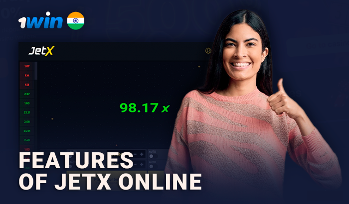 Features of the game 1win JetX In India